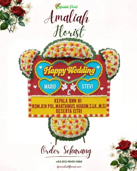 Papan Bunga Pernikahan Way Dente